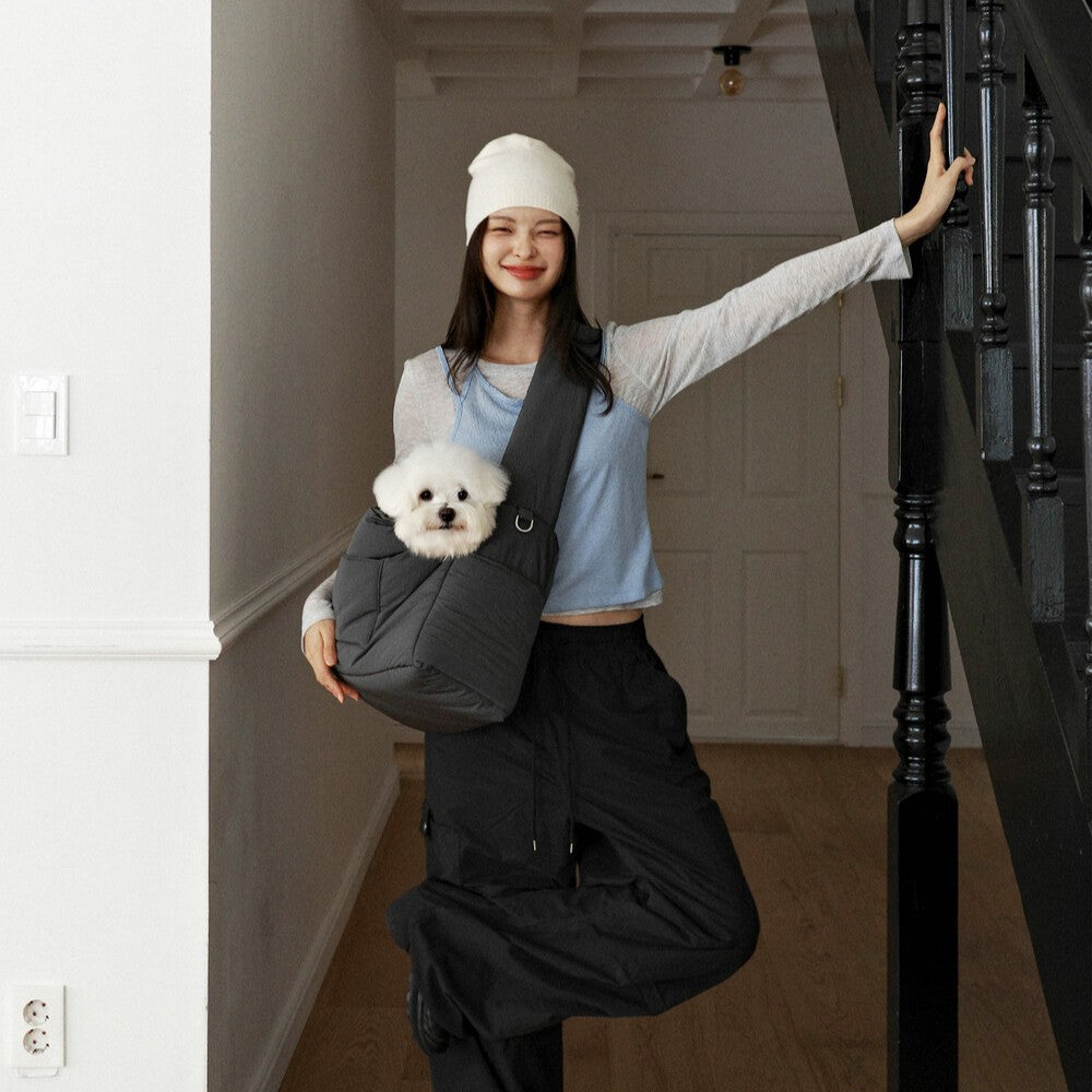 【予約】Dibsling Bag _ charcoal｜犬用キャリーバッグ・スリングバッグ