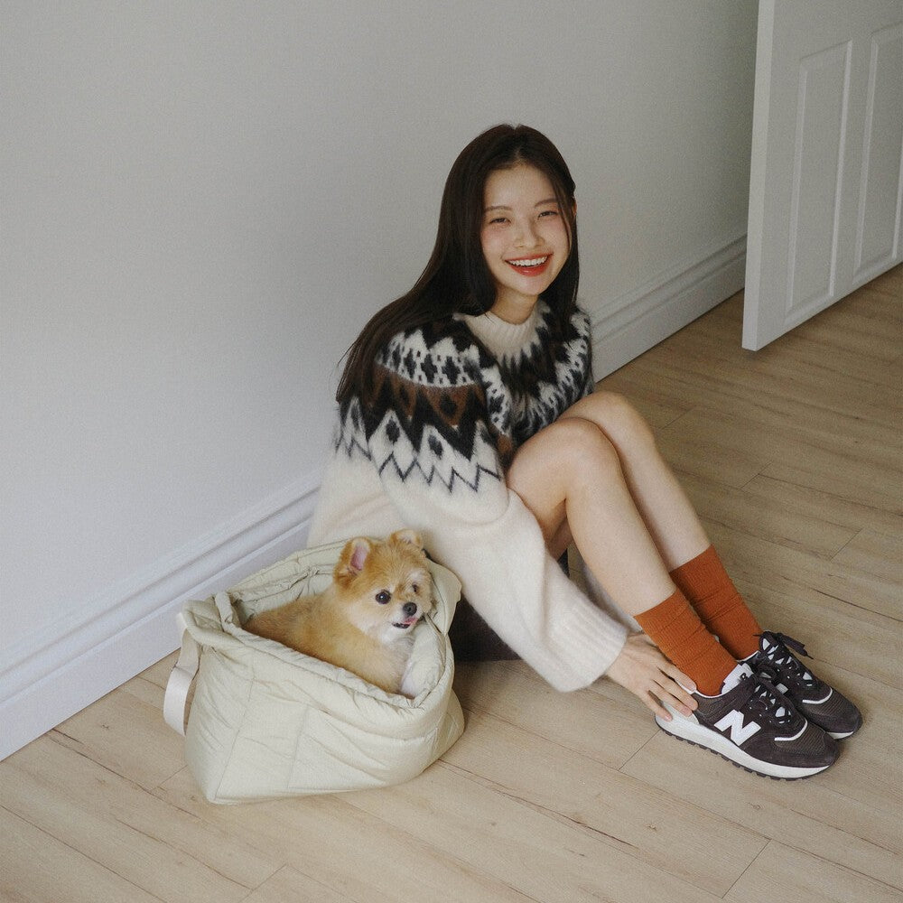 【予約】Dibsling Bag _ Butter beige｜犬用キャリーバッグ・スリングバッグ