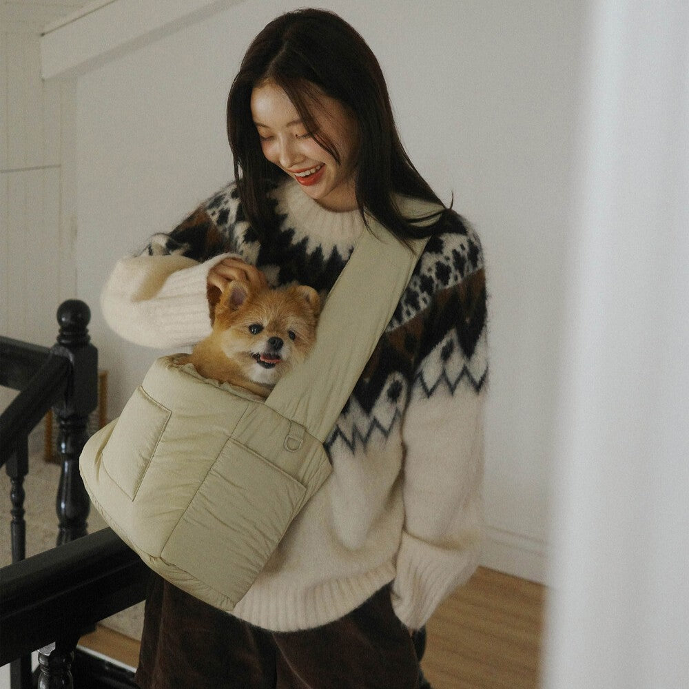 【予約】Dibsling Bag _ Butter beige｜犬用キャリーバッグ・スリングバッグ