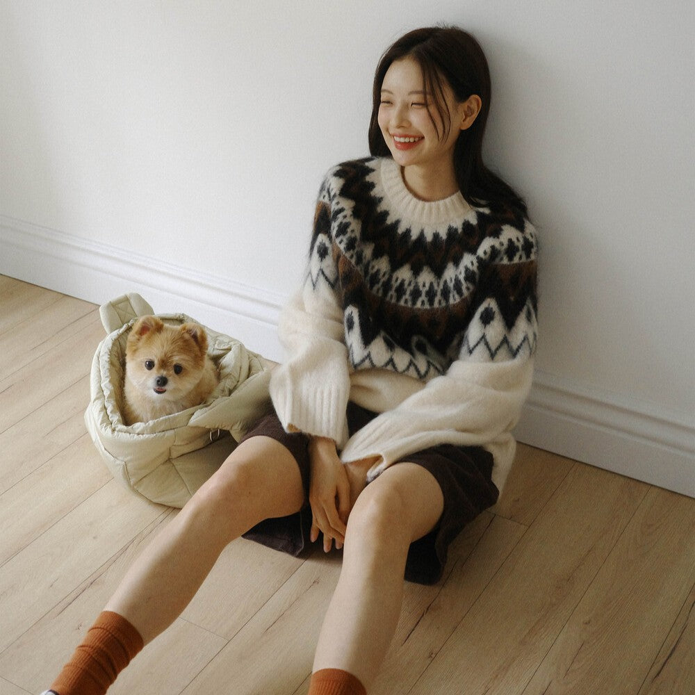 【予約】Dibsling Bag _ Butter beige｜犬用キャリーバッグ・スリングバッグ
