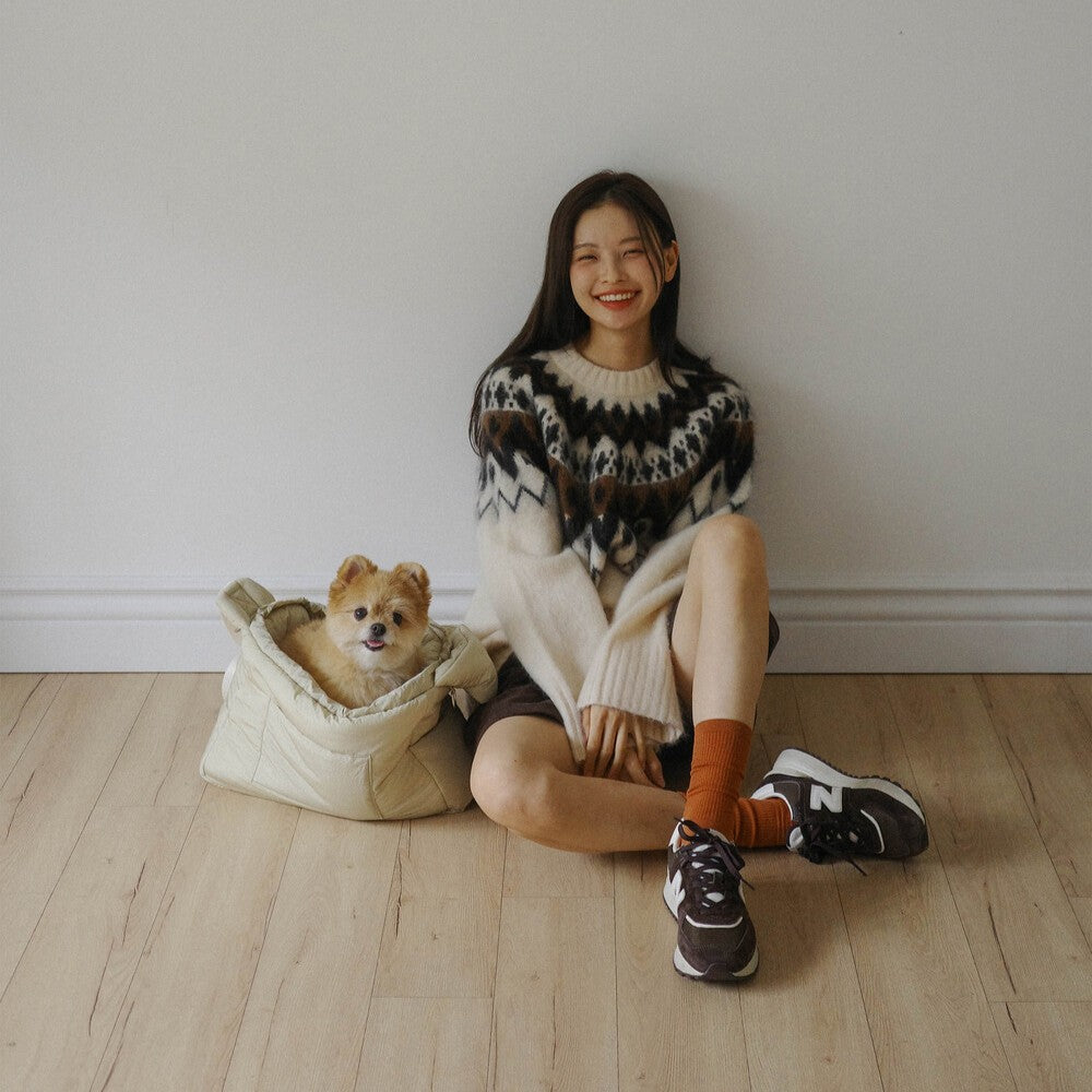 【予約】Dibsling Bag _ Butter beige｜犬用キャリーバッグ・スリングバッグ