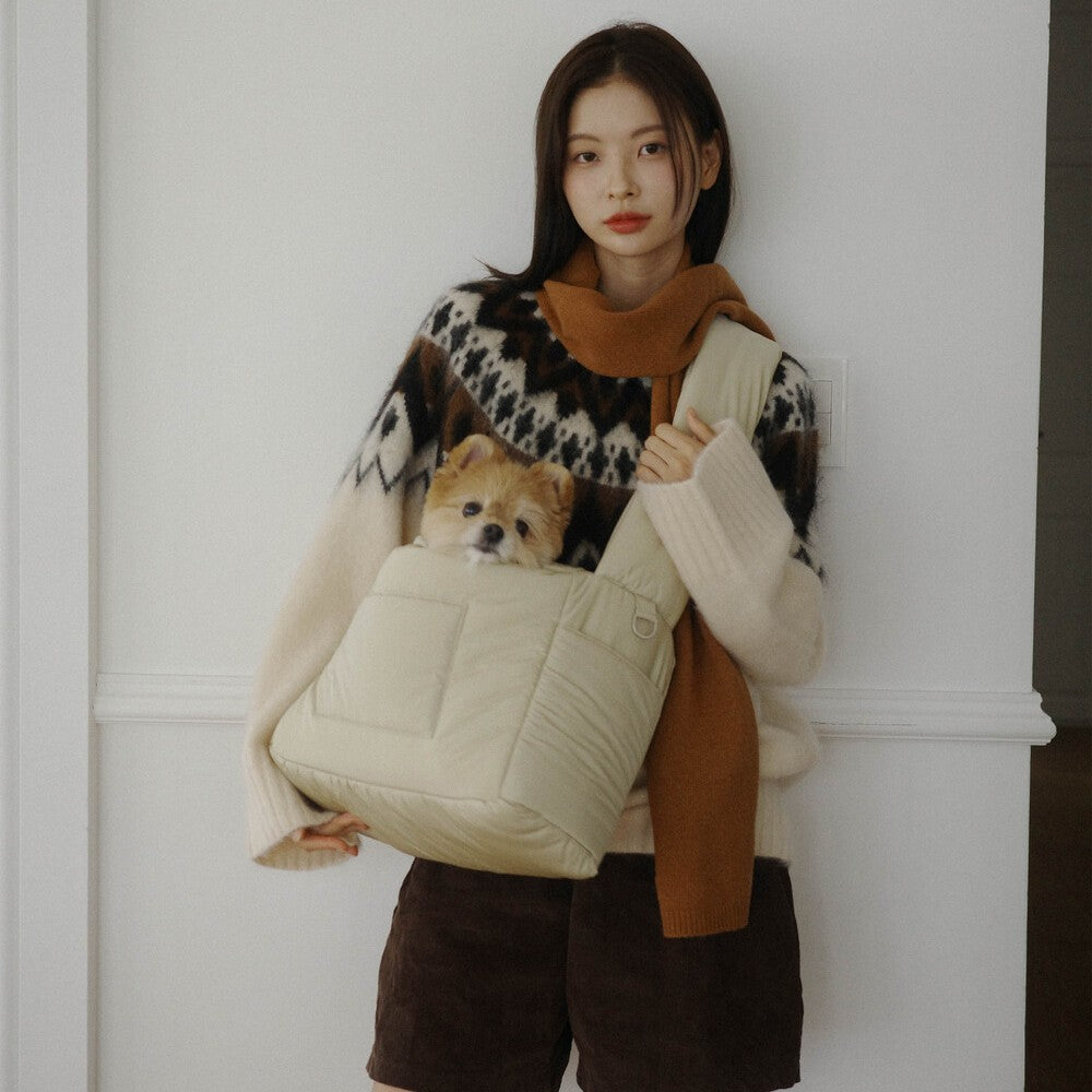 【予約】Dibsling Bag _ Butter beige｜犬用キャリーバッグ・スリングバッグ