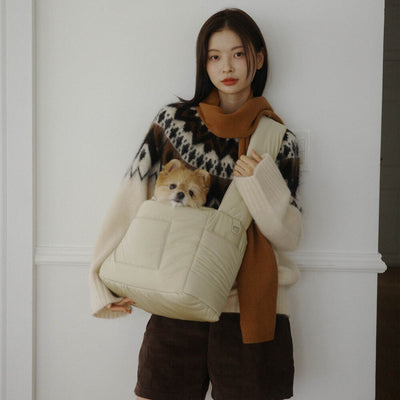 【予約】Dibsling Bag _ Butter beige｜犬用キャリーバッグ・スリングバッグ