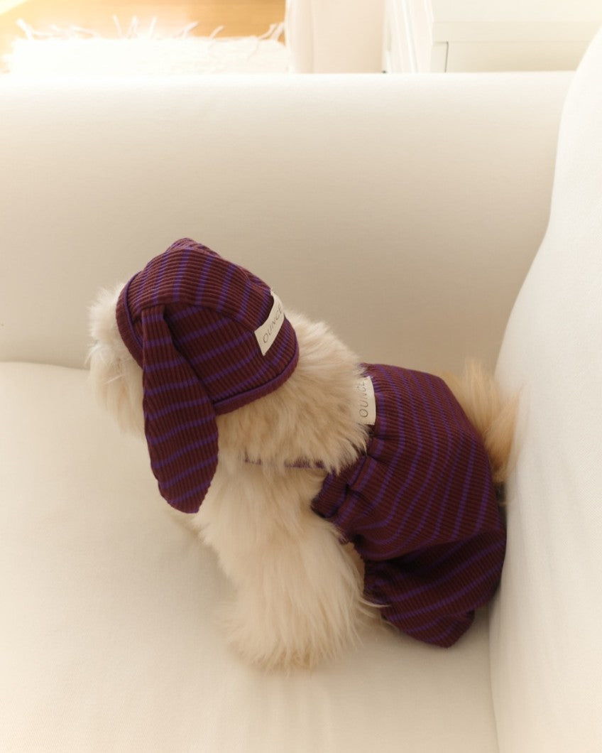 【予約】STRIPE BUNNY HAT ALL IN ONE