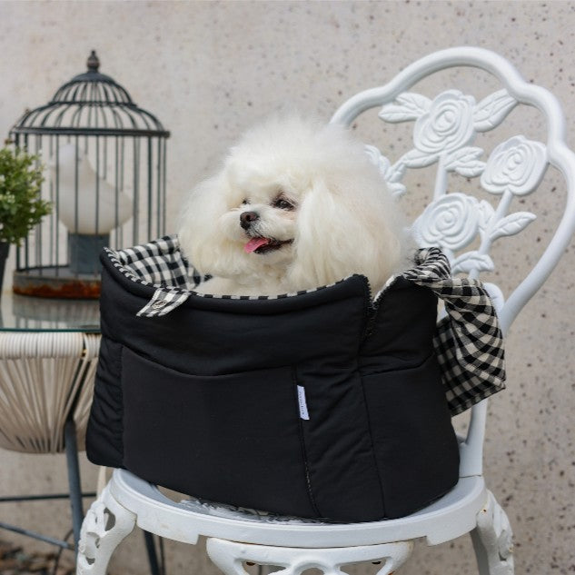 【受注生産】10th cozy check needbag｜犬用キャリーバッグ・スリングバッグ