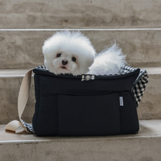 【受注生産】10th cozy check needbag｜犬用キャリーバッグ・スリングバッグ
