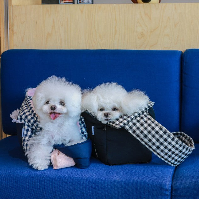 【受注生産】10th cozy check needbag｜犬用キャリーバッグ・スリングバッグ
