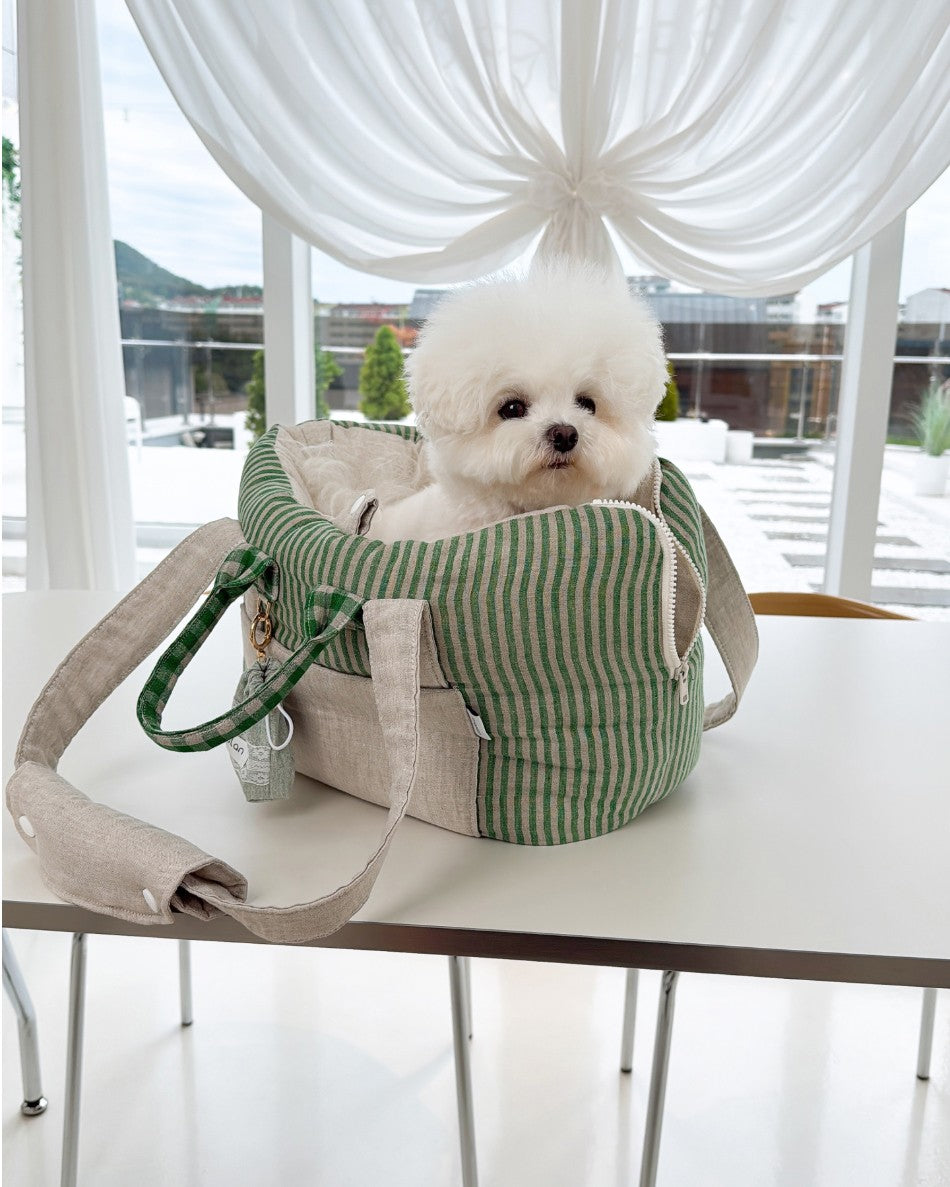 【受注生産】12th linen rorobag｜犬用キャリーバッグ