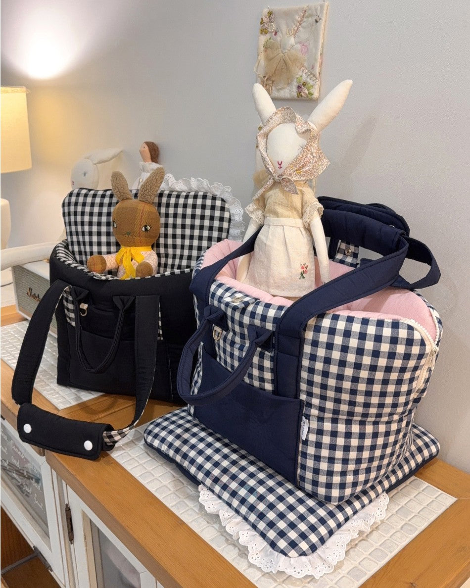 【受注生産】13th cozy check rorobag｜犬用キャリーバッグ