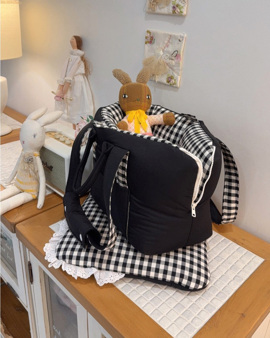 【受注生産】13th cozy check rorobag｜犬用キャリーバッグ