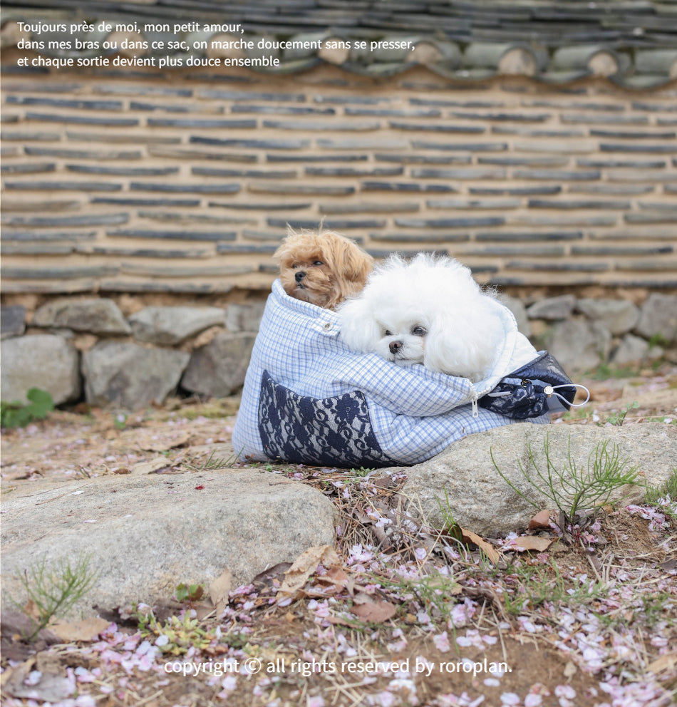 【受注生産】13th sky weave & yellow breeze needbag｜犬用キャリーバッグ・スリングバッグ
