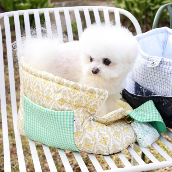【受注生産】13th sky weave & yellow breeze needbag｜犬用キャリーバッグ・スリングバッグ