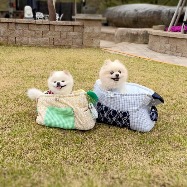 【受注生産】13th sky weave & yellow breeze needbag｜犬用キャリーバッグ・スリングバッグ