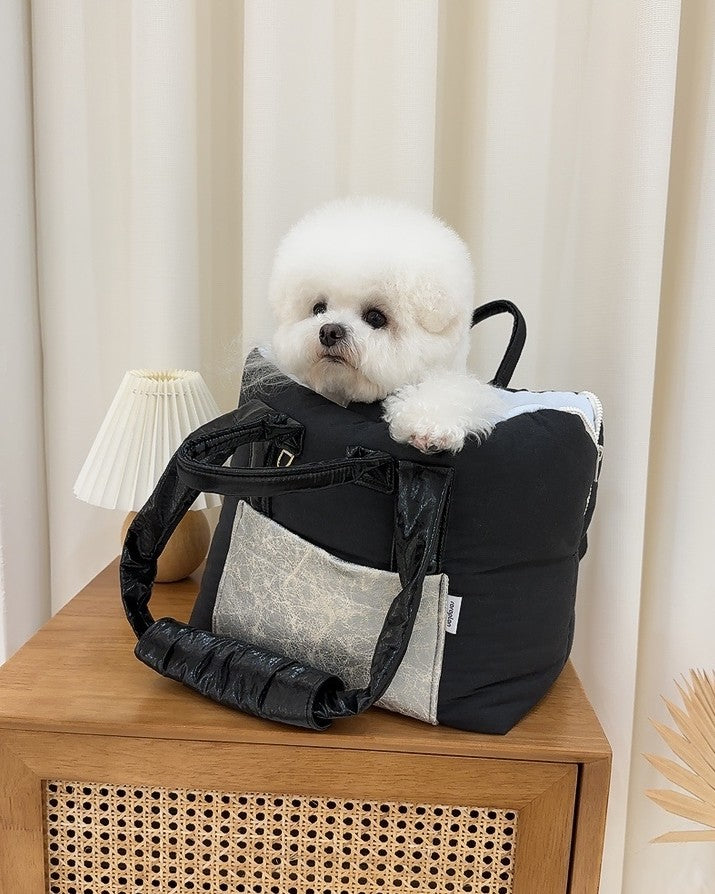 【受注生産】Cotton rorobag (Black)｜犬用キャリーバッグ