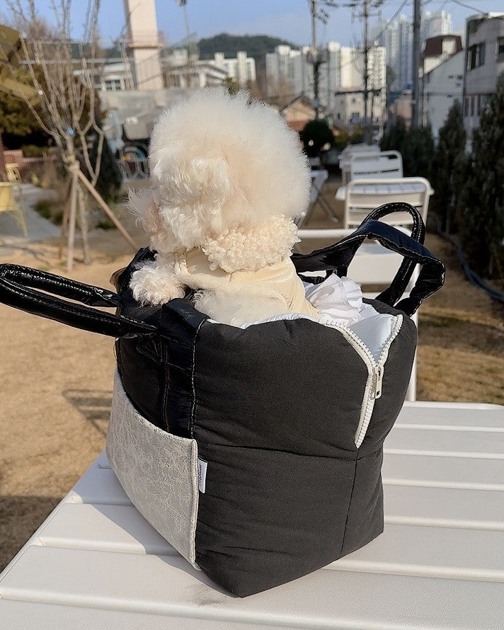 【受注生産】Cotton rorobag (Black)｜犬用キャリーバッグ