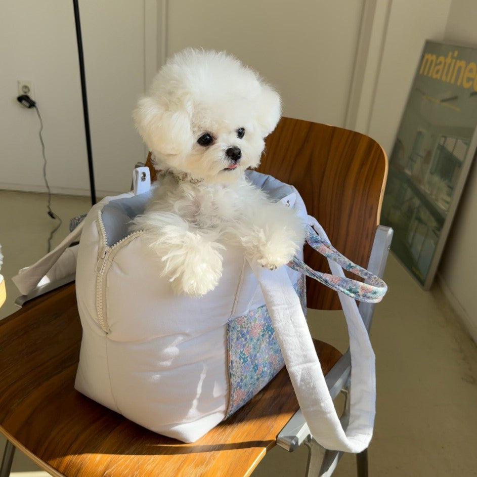 【受注生産】7th Cotton rorobag (White)｜犬用キャリーバッグ