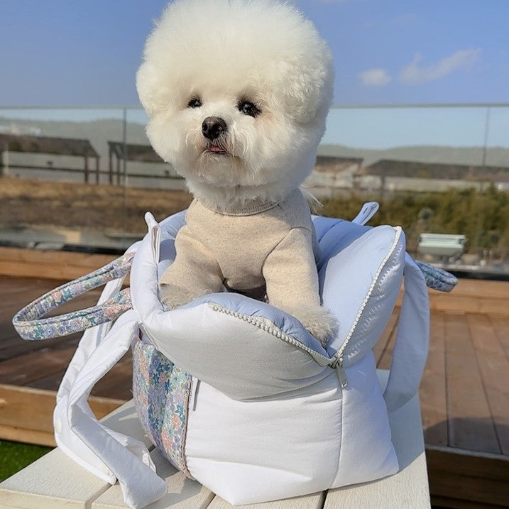 【受注生産】7th Cotton rorobag (White)｜犬用キャリーバッグ